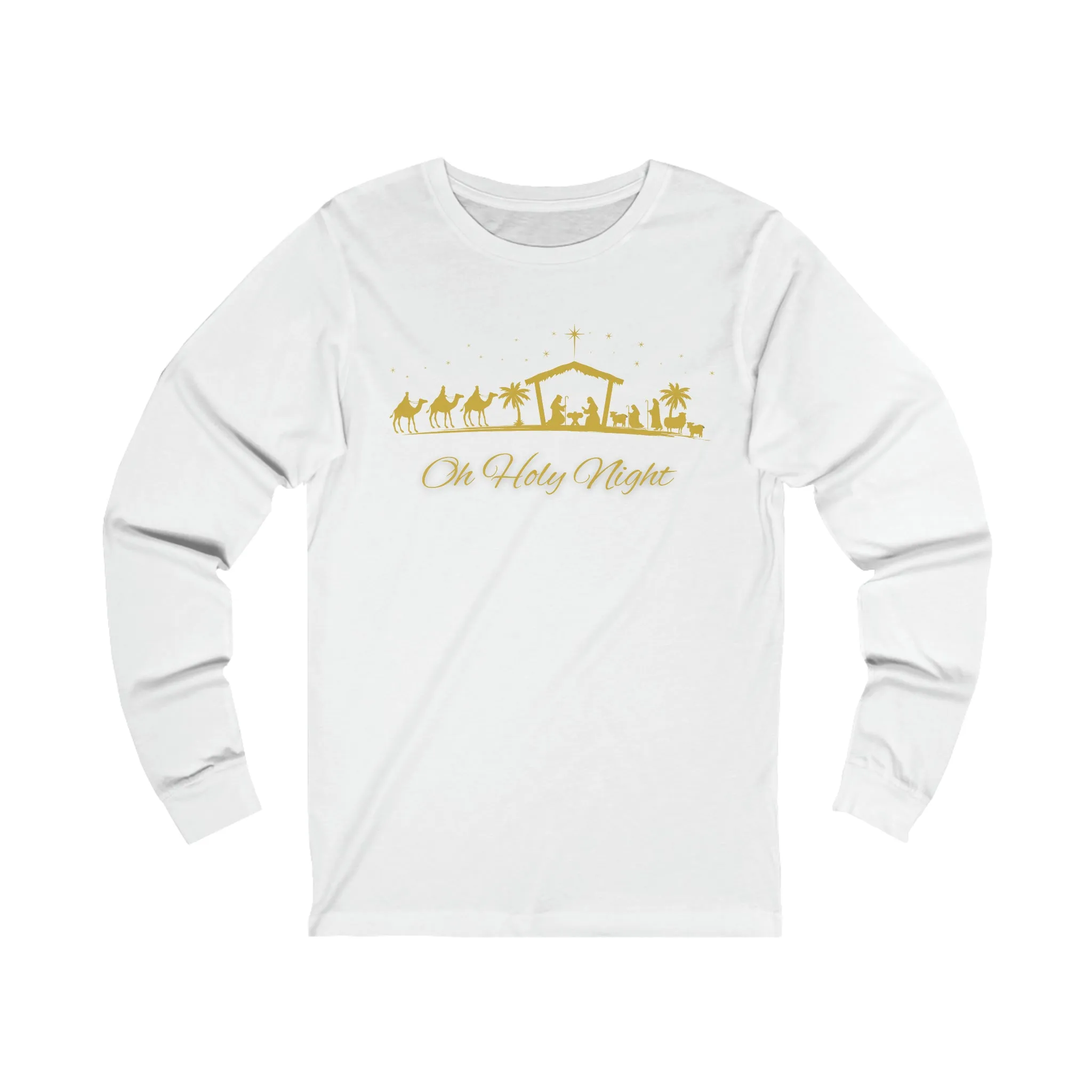 Oh Holy Night, Christmas long sleeve shirt, holiday long sleeve, christian christmas long sleeve, Christmas Party Long Sleeve Shirt, Jesus