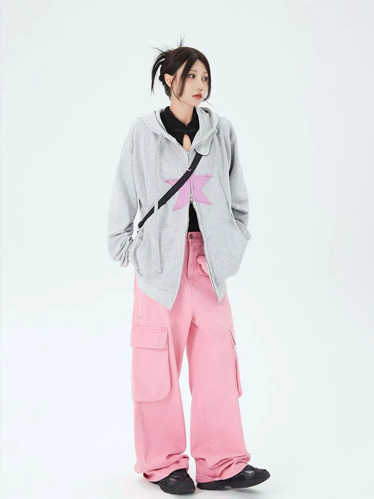 Oversized Double-Zip Star Hoodie