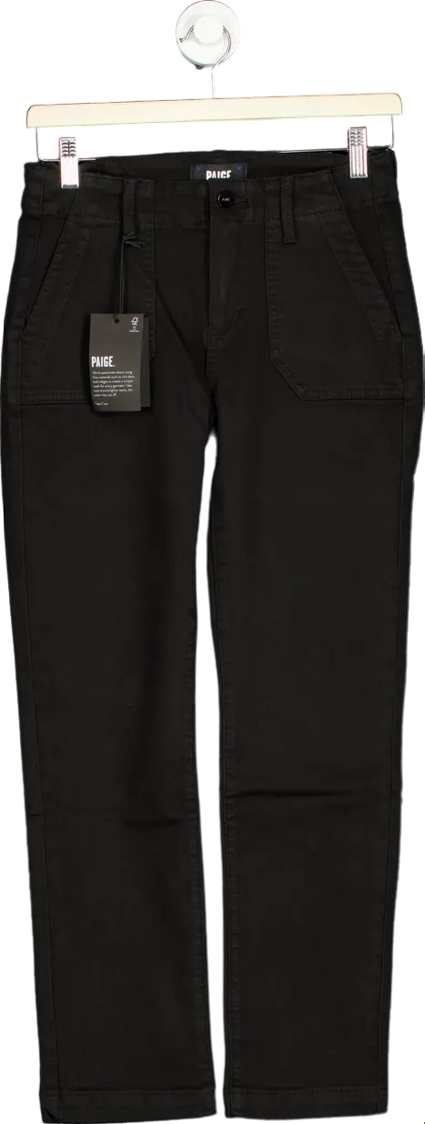 Paige Black mid-rise straight leg Mayslie Jeans UK W26