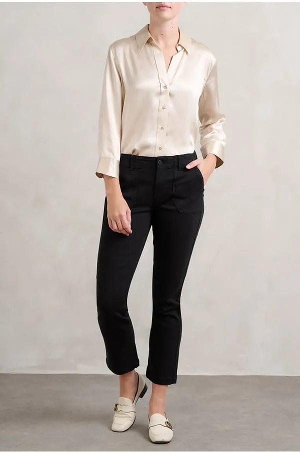 Paige Black mid-rise straight leg Mayslie Jeans UK W26