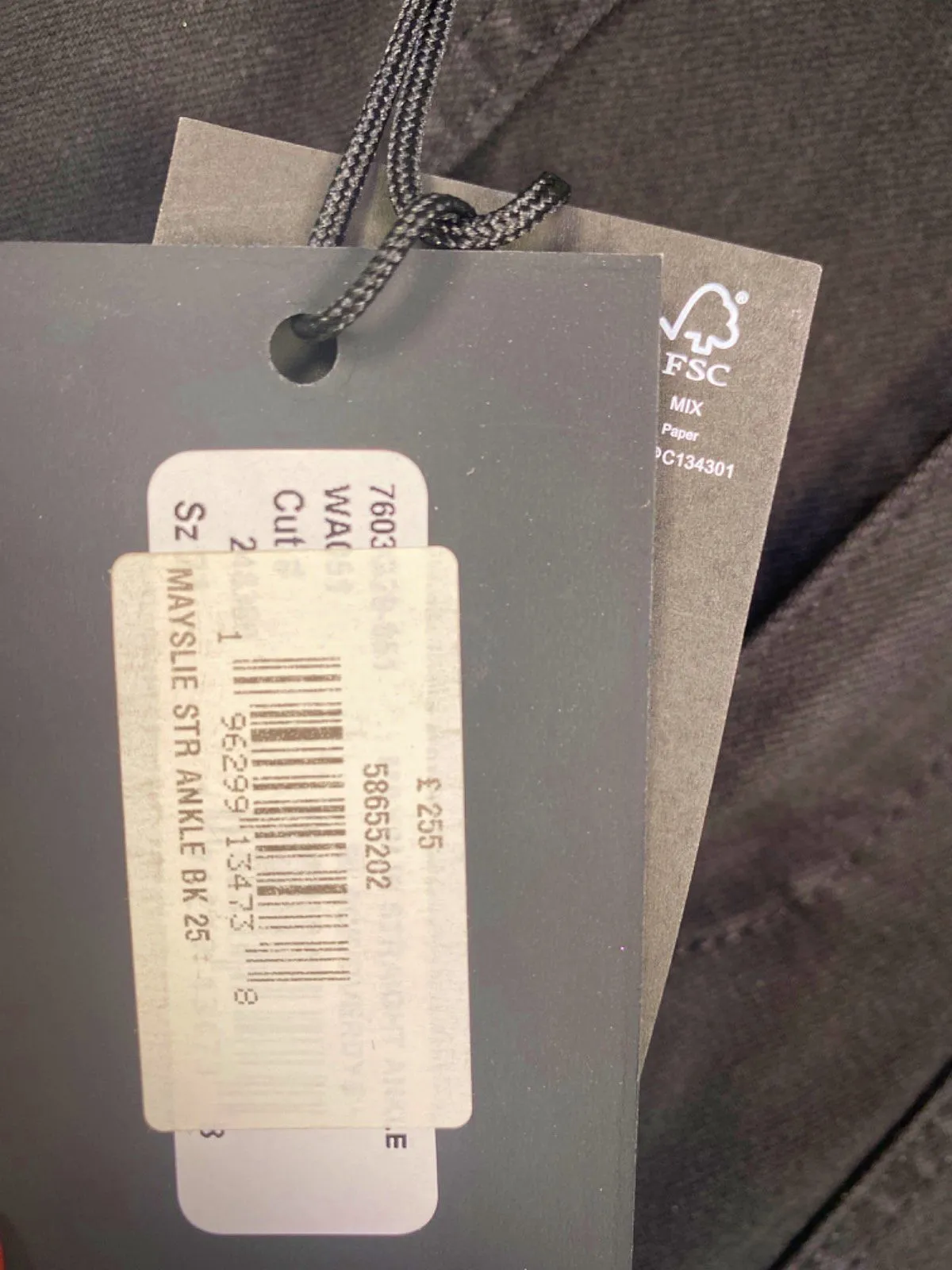 Paige Black mid-rise straight leg Mayslie Jeans UK W26