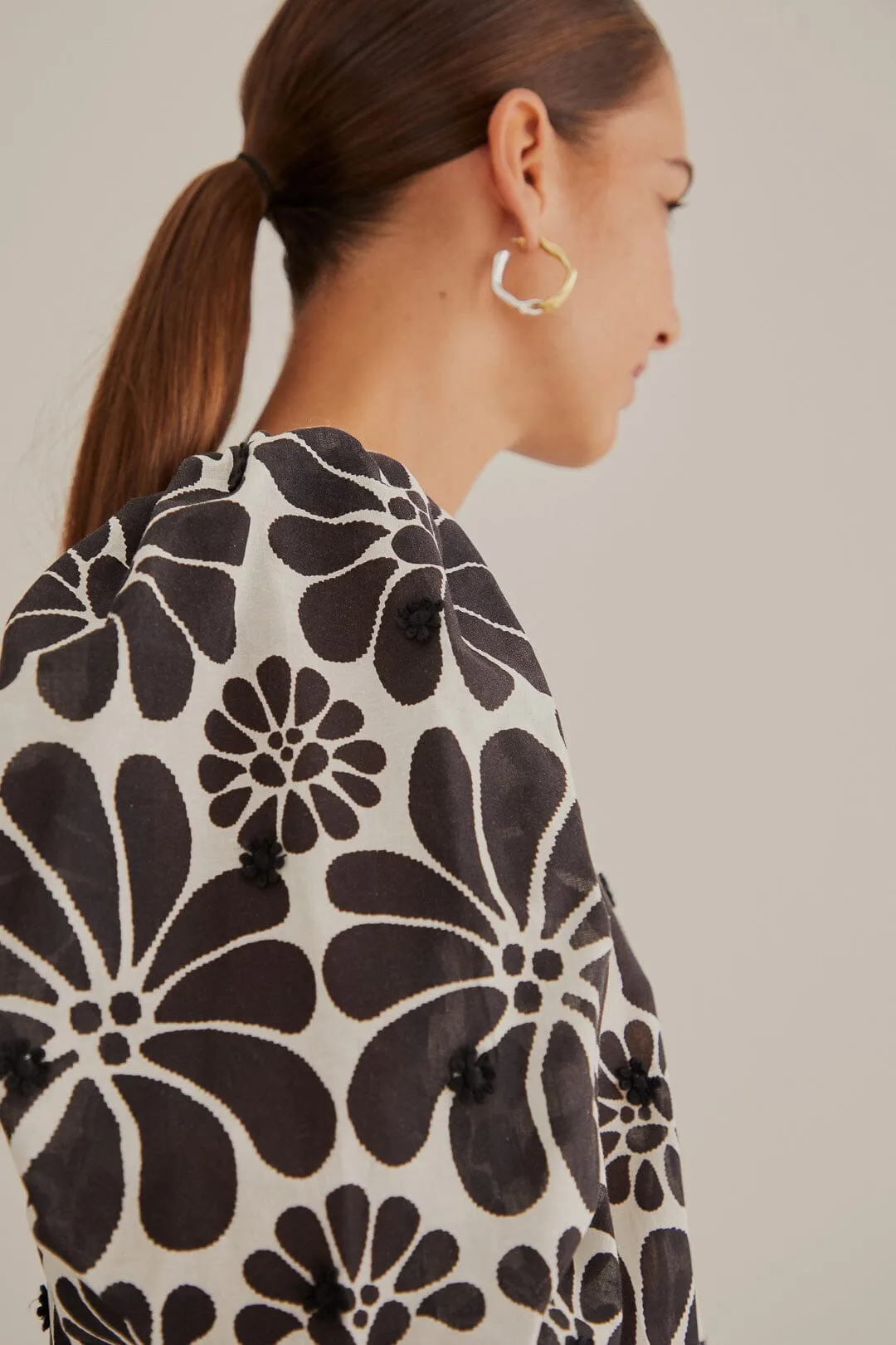 Palermo Black Puffed Sleeve Blouse