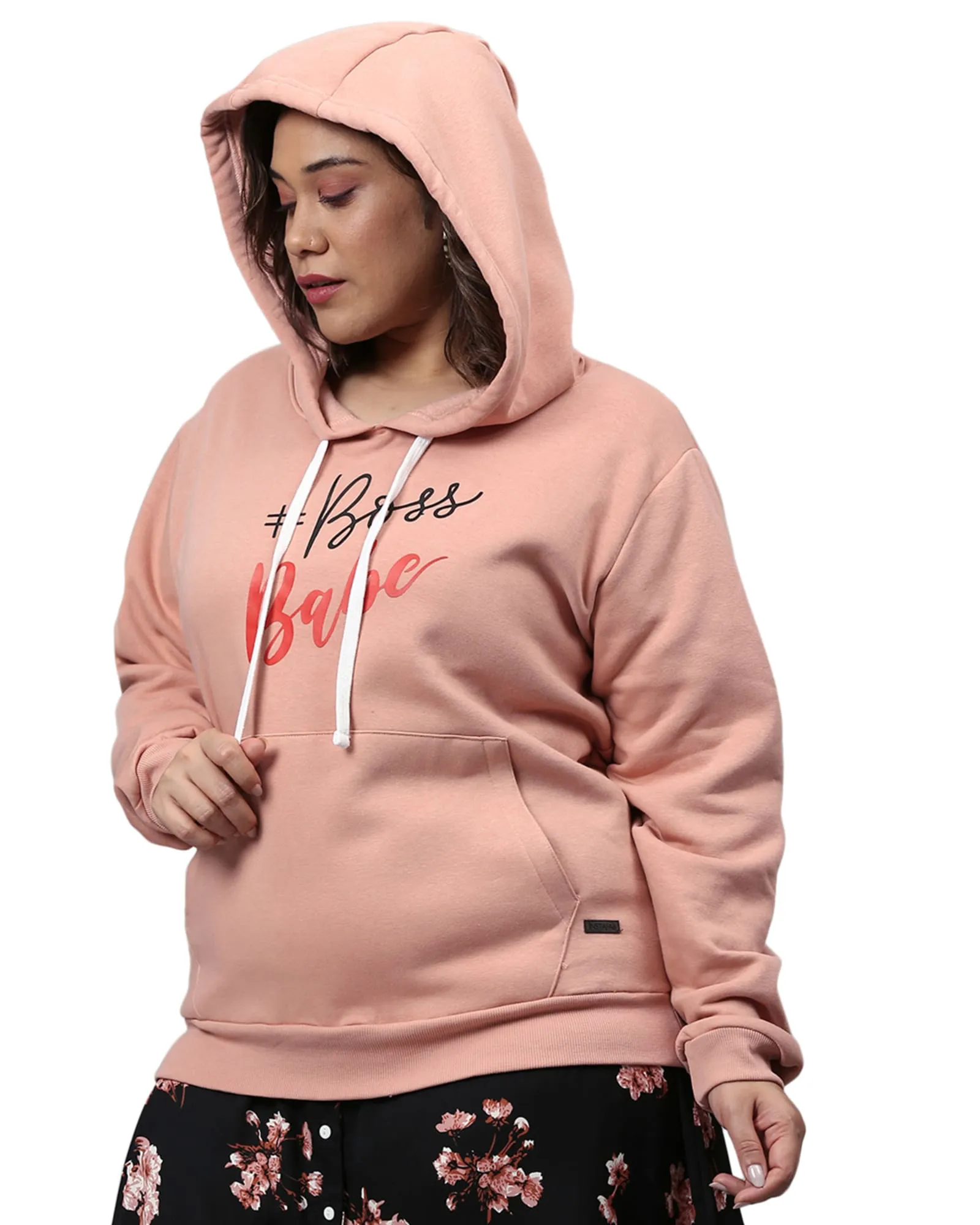 Peach "Boss Babe" Hooded Sweatshirt | Peach