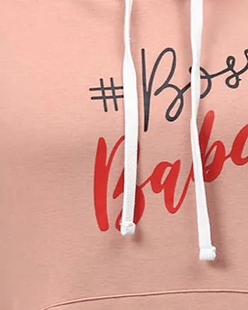 Peach "Boss Babe" Hooded Sweatshirt | Peach
