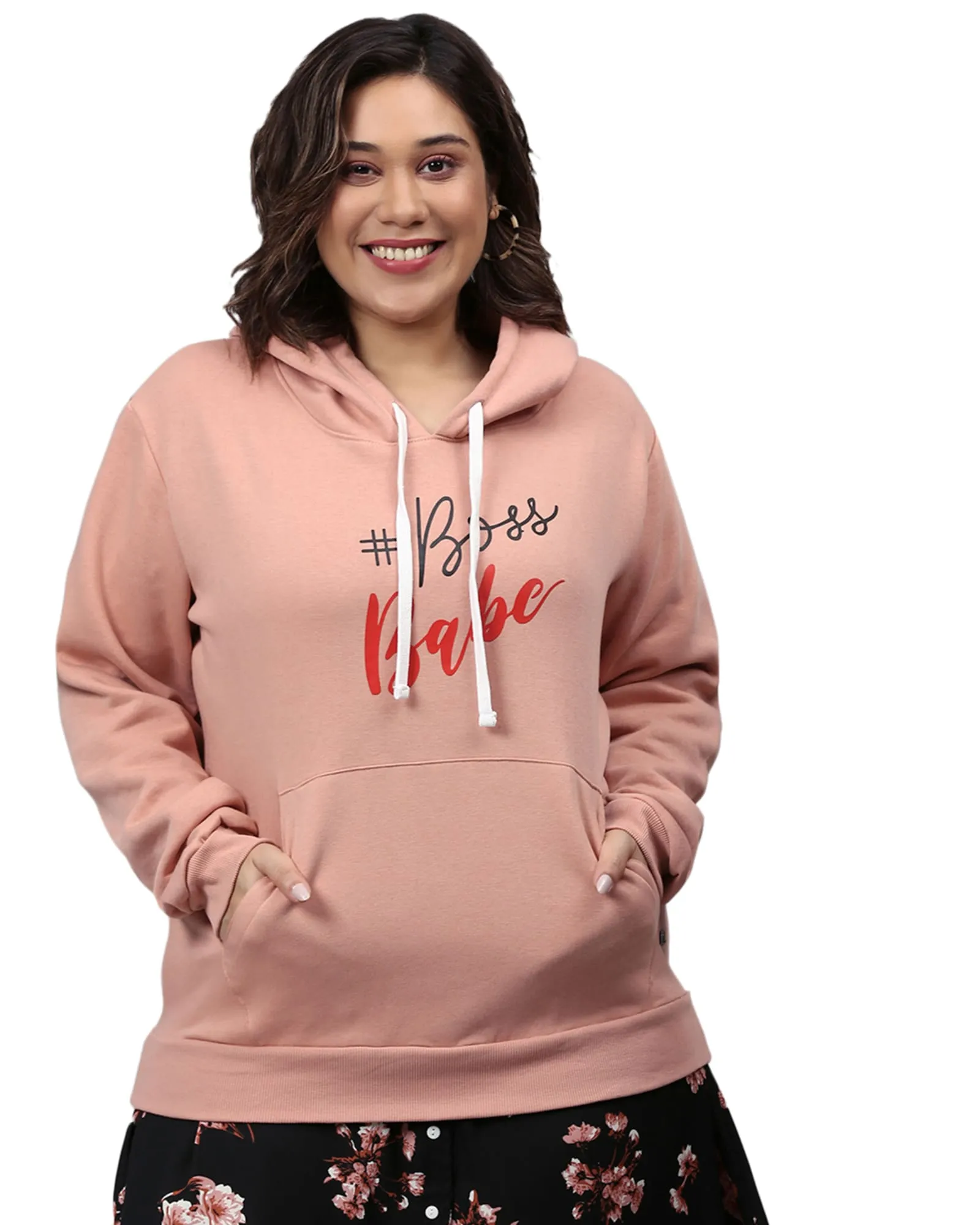 Peach "Boss Babe" Hooded Sweatshirt | Peach