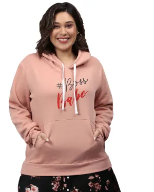 Peach "Boss Babe" Hooded Sweatshirt | Peach