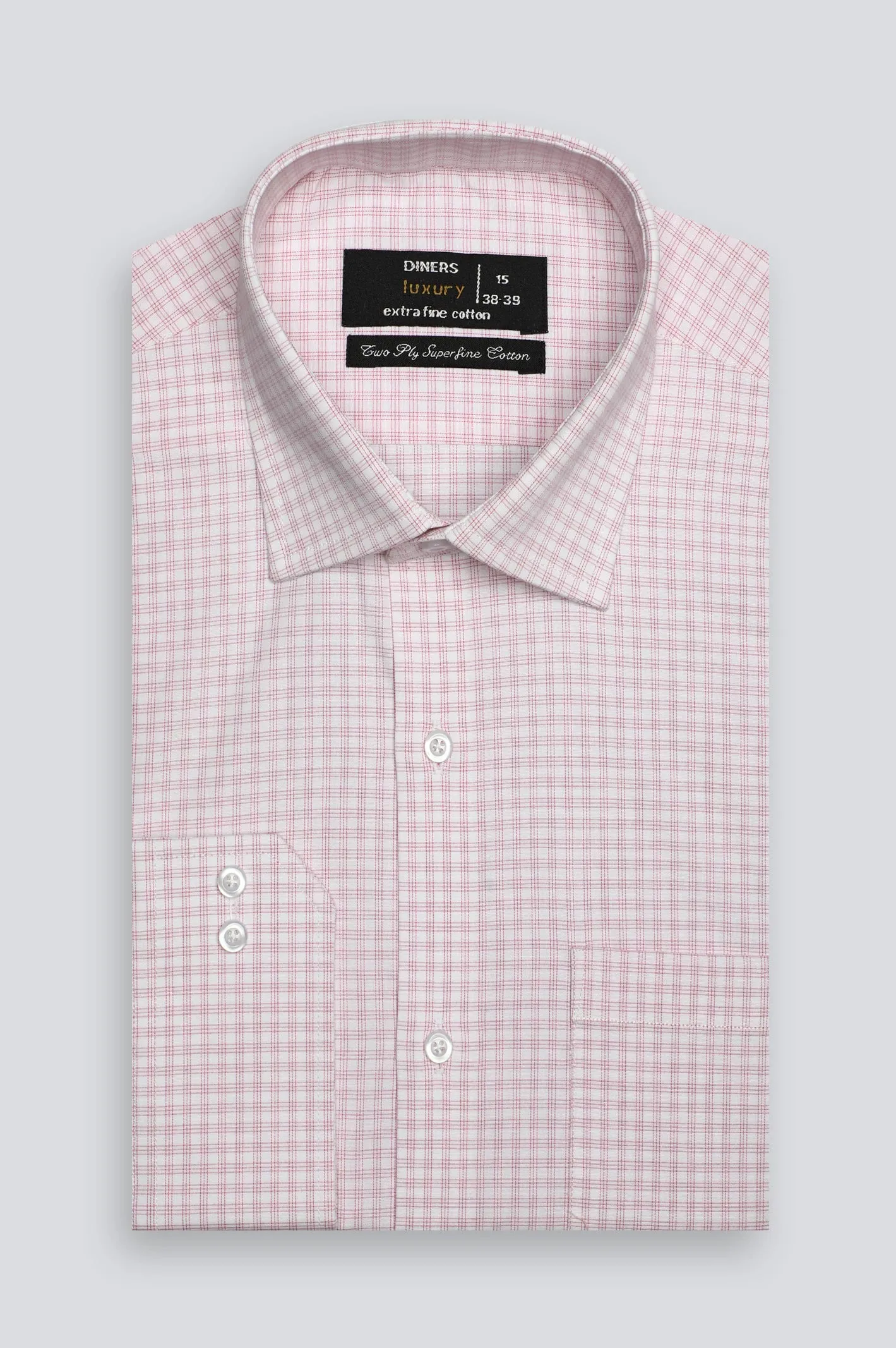 Pink Check Formal Shirt