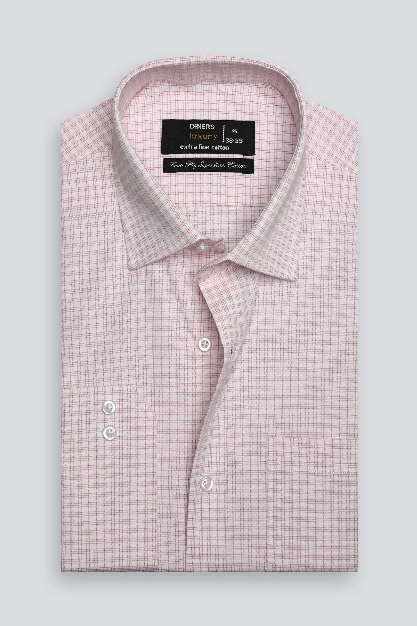 Pink Check Formal Shirt