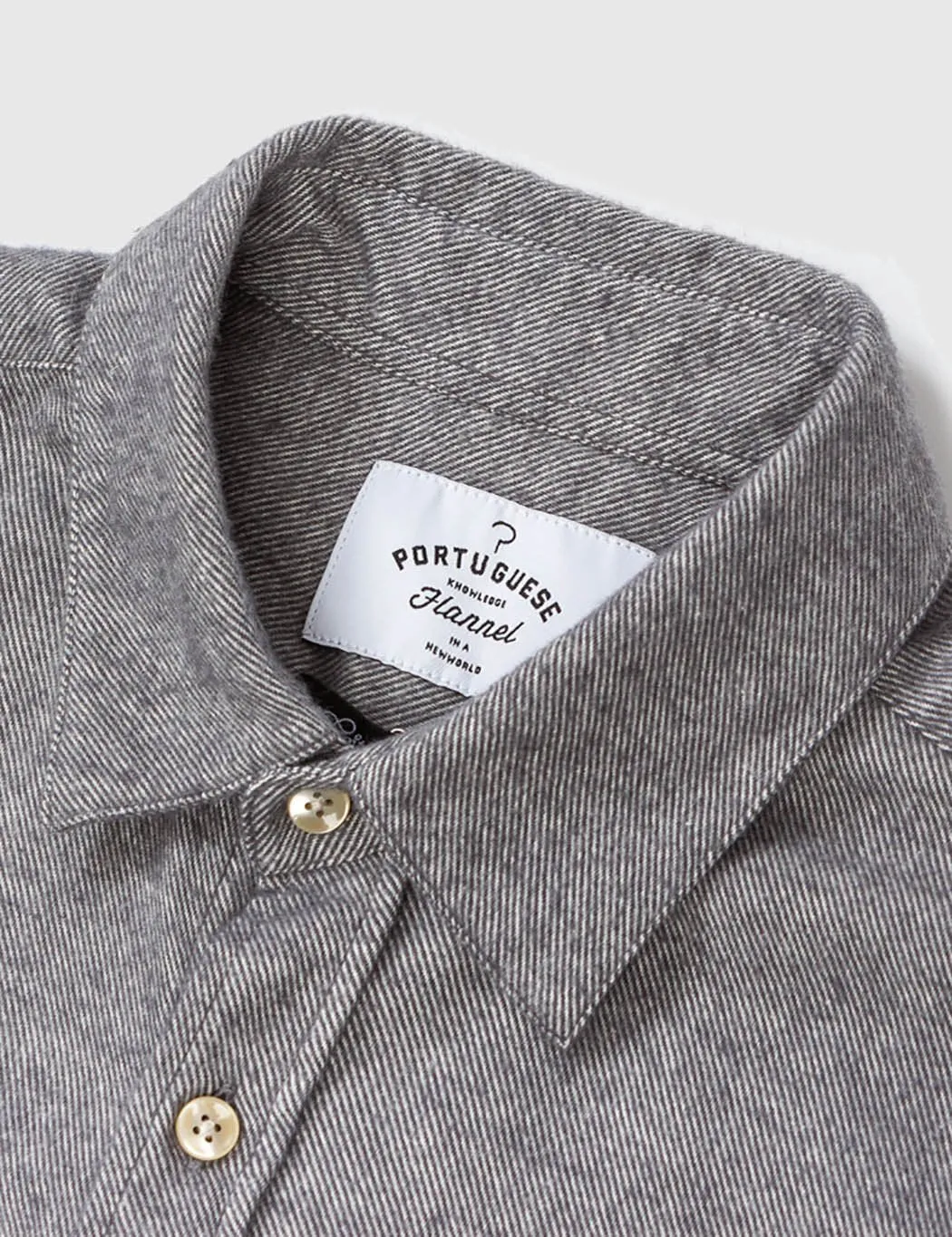 Portuguese Flannel Teca Shirt - Light Grey