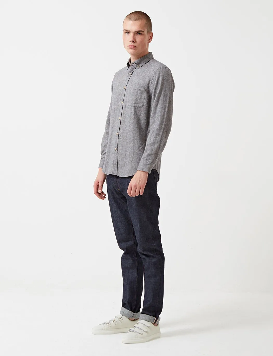 Portuguese Flannel Teca Shirt - Light Grey