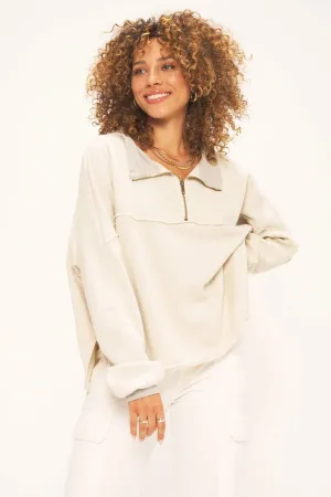 Project Social T Jada Oatmeal Half Zip Sweatshirt