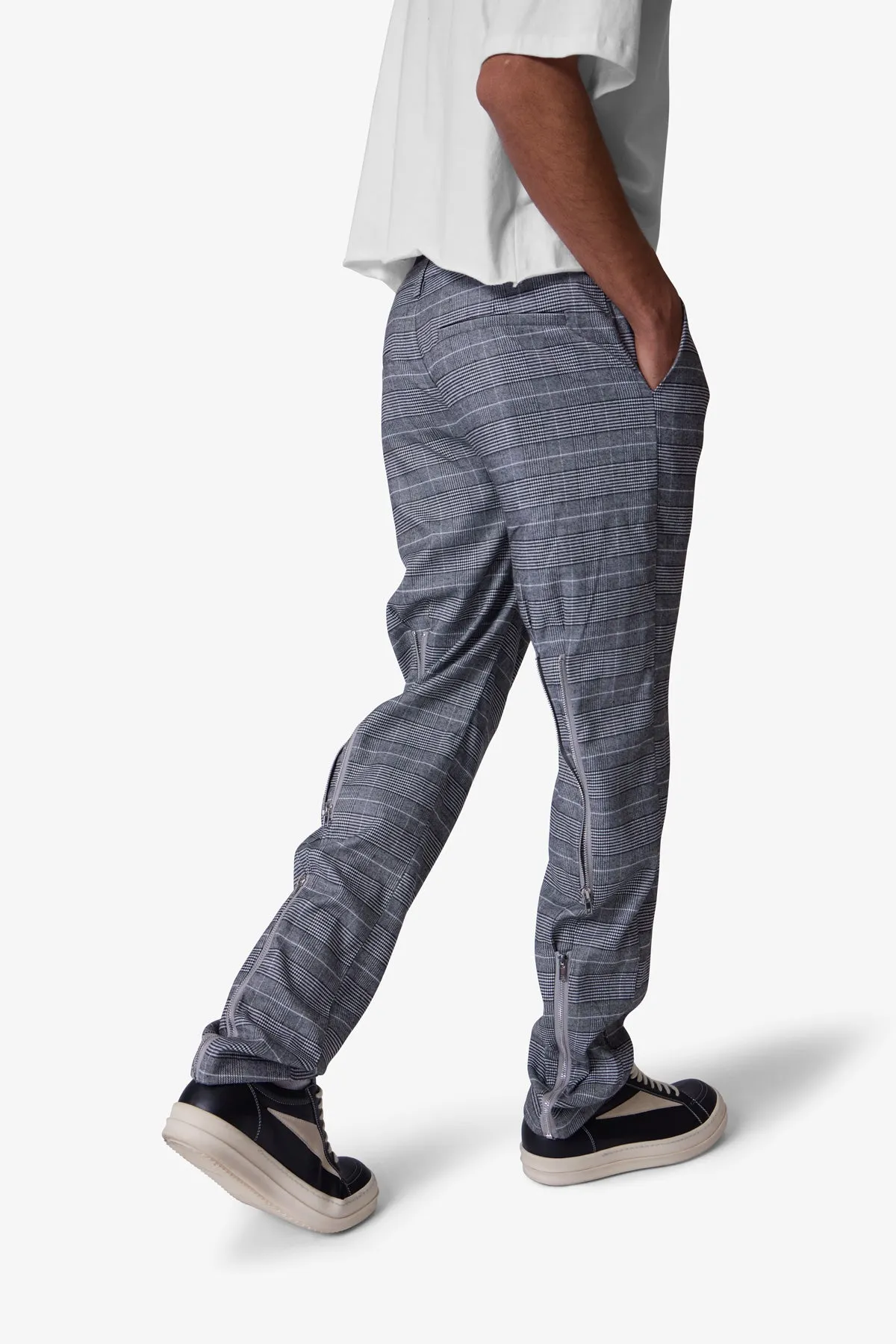 Punk Zip Trouser Pants - Black/Grey