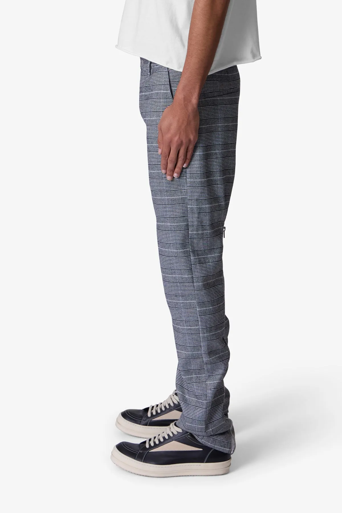 Punk Zip Trouser Pants - Black/Grey