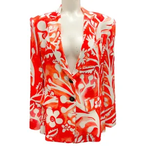Rosie Assoulin Red Classic Printed Cady Blazer