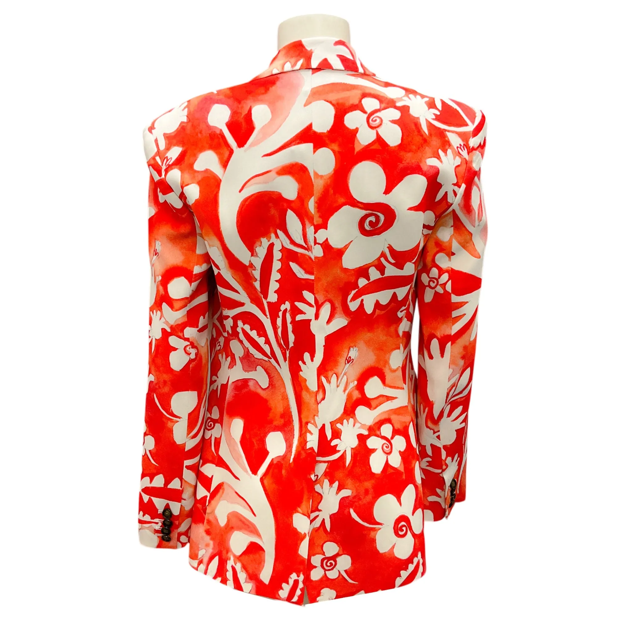 Rosie Assoulin Red Classic Printed Cady Blazer