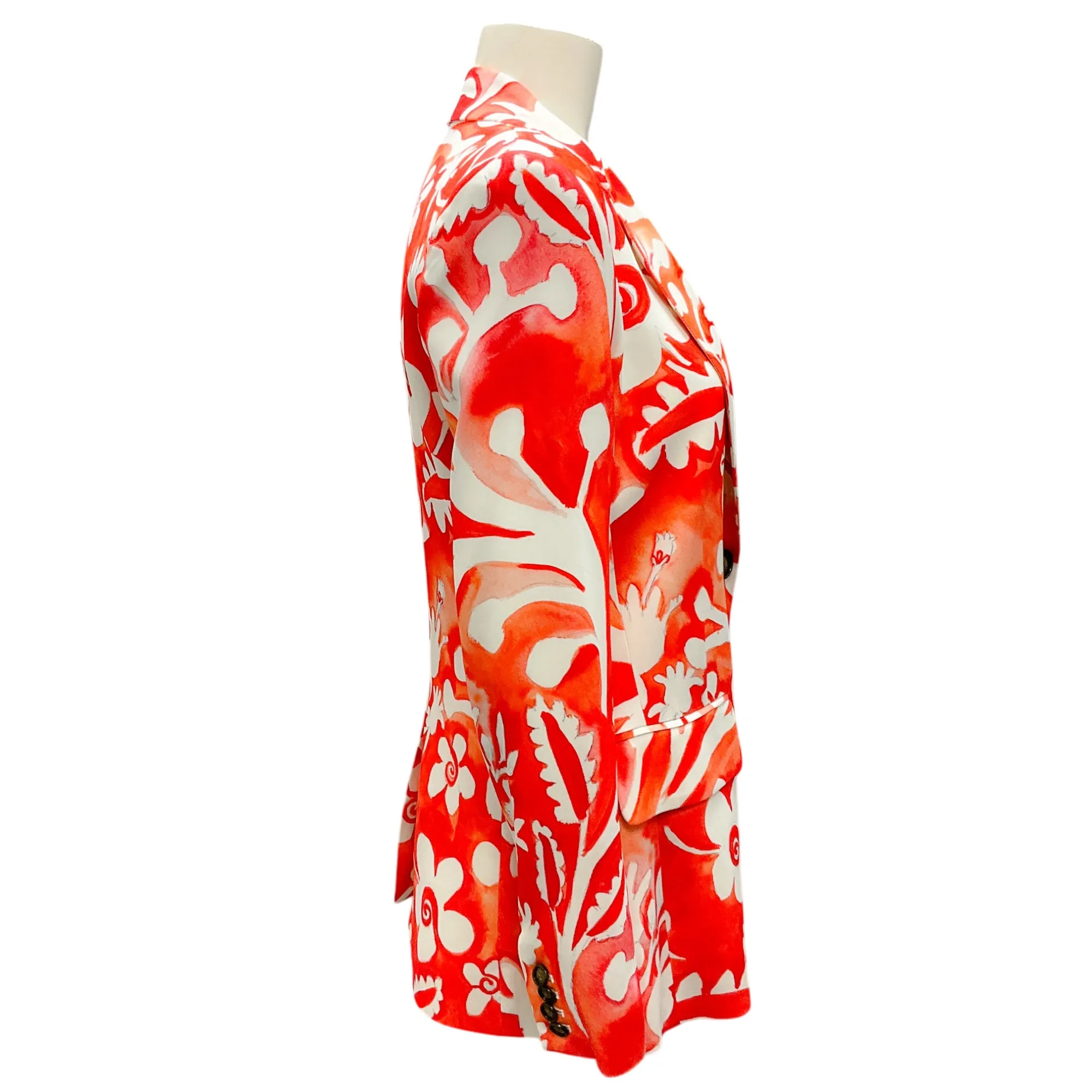 Rosie Assoulin Red Classic Printed Cady Blazer