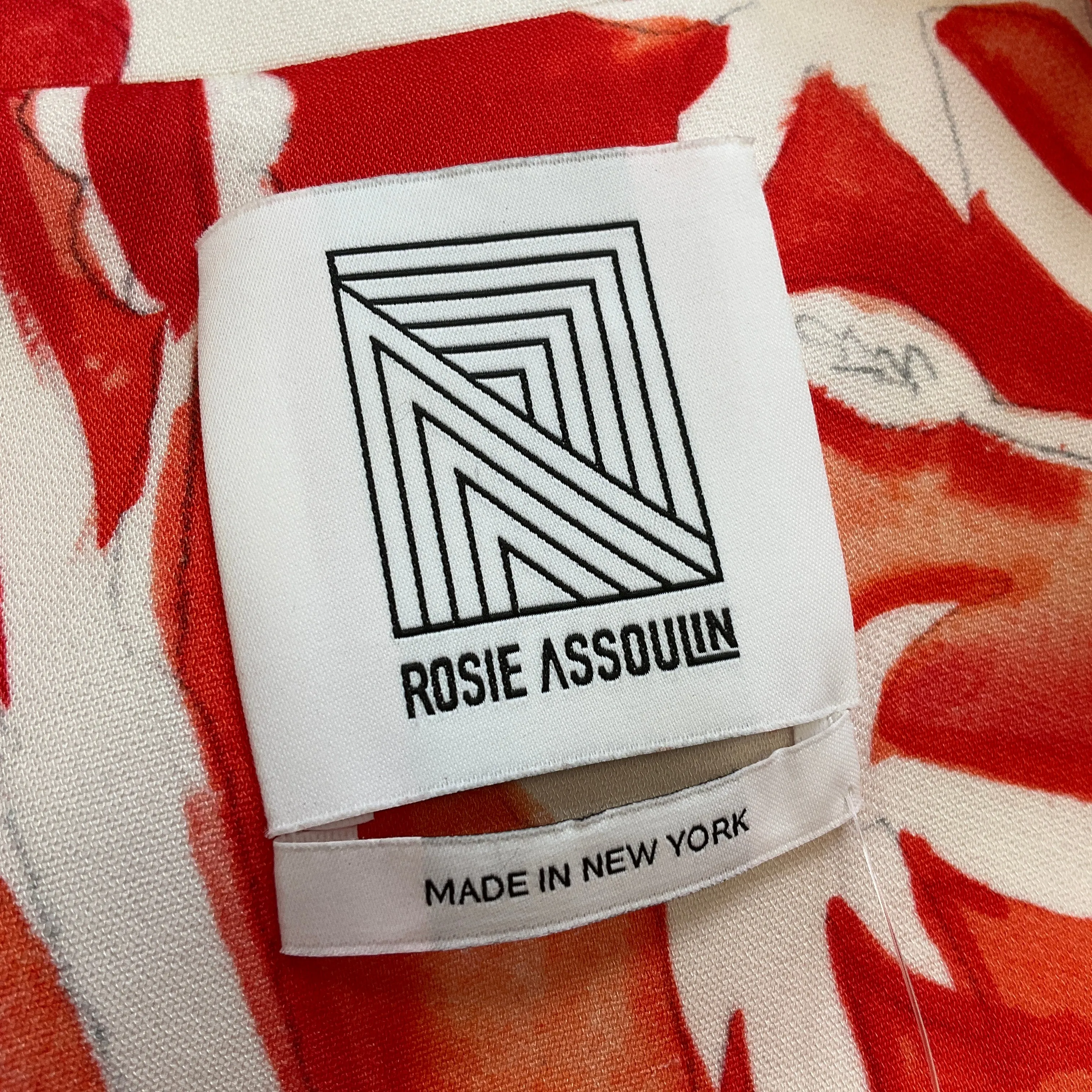 Rosie Assoulin Red Classic Printed Cady Blazer