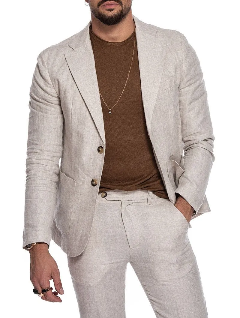 RUBEN SINGLE BREASTED BLAZER IN BEIGE