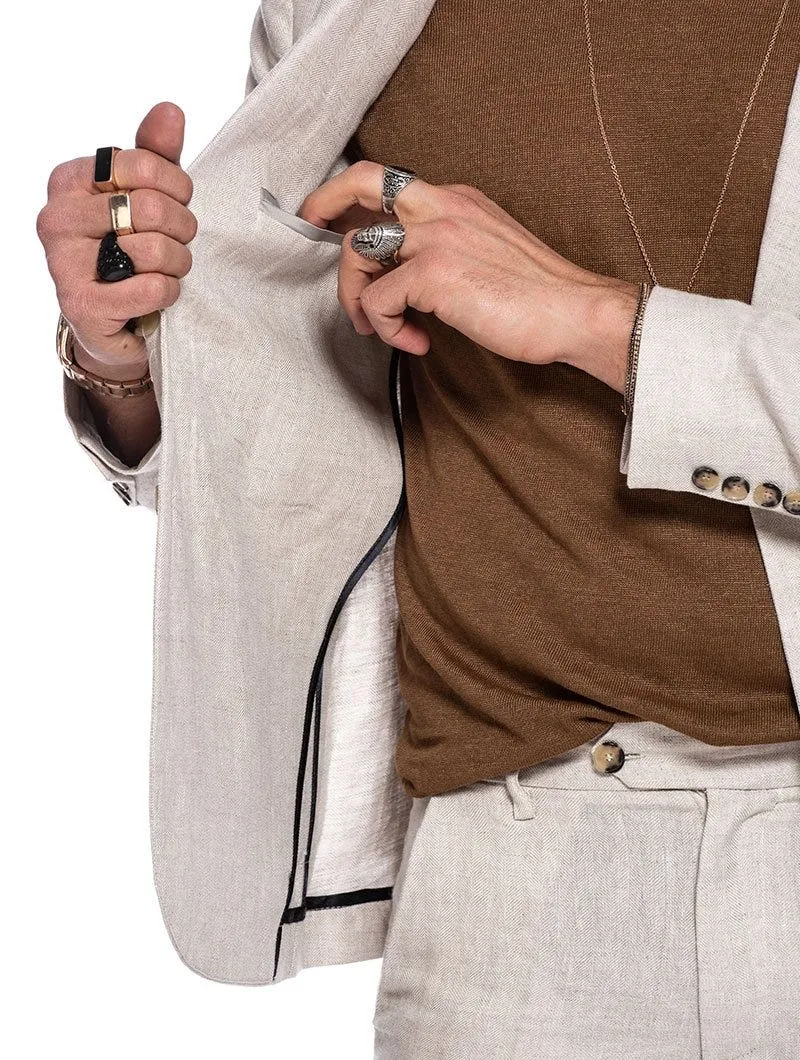 RUBEN SINGLE BREASTED BLAZER IN BEIGE