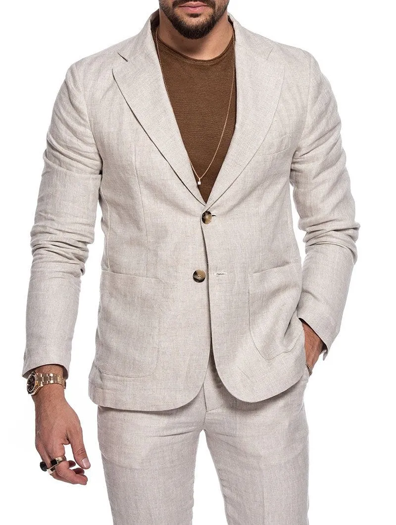 RUBEN SINGLE BREASTED BLAZER IN BEIGE