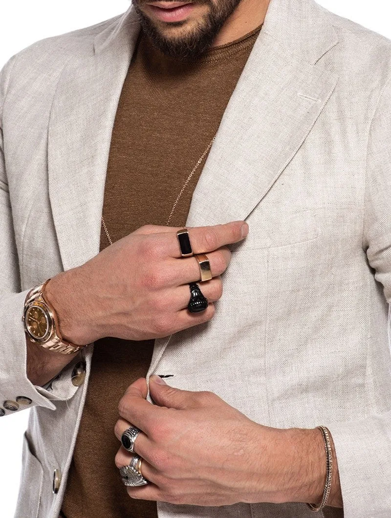 RUBEN SINGLE BREASTED BLAZER IN BEIGE