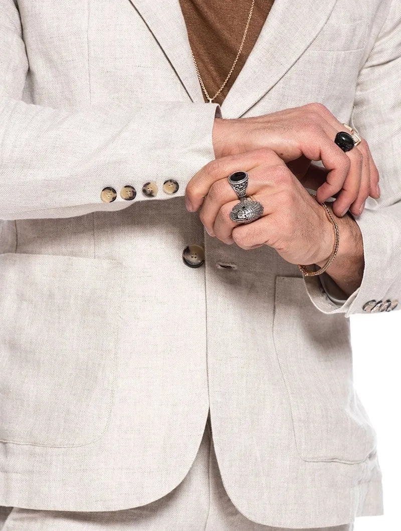 RUBEN SINGLE BREASTED BLAZER IN BEIGE