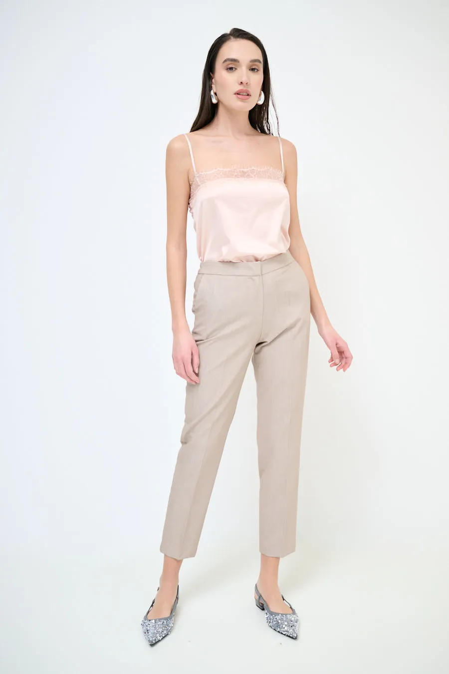 Slim fit ankle length tailored trousers wholesale