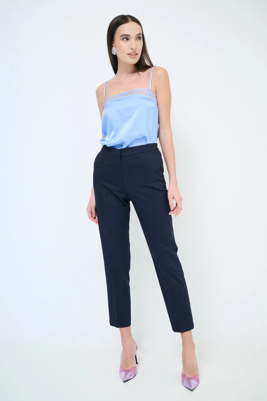 Slim fit ankle length tailored trousers wholesale