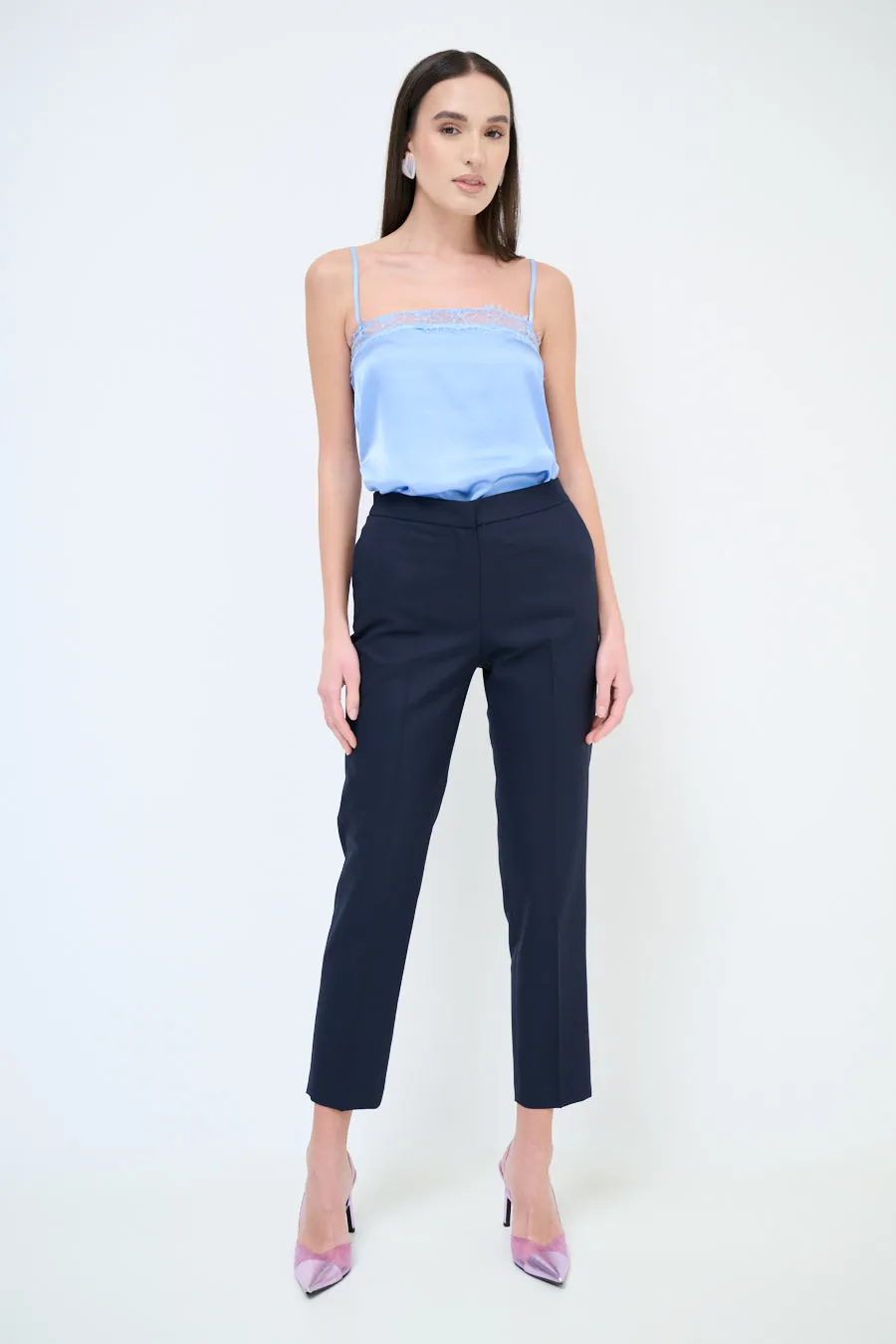 Slim fit ankle length tailored trousers wholesale