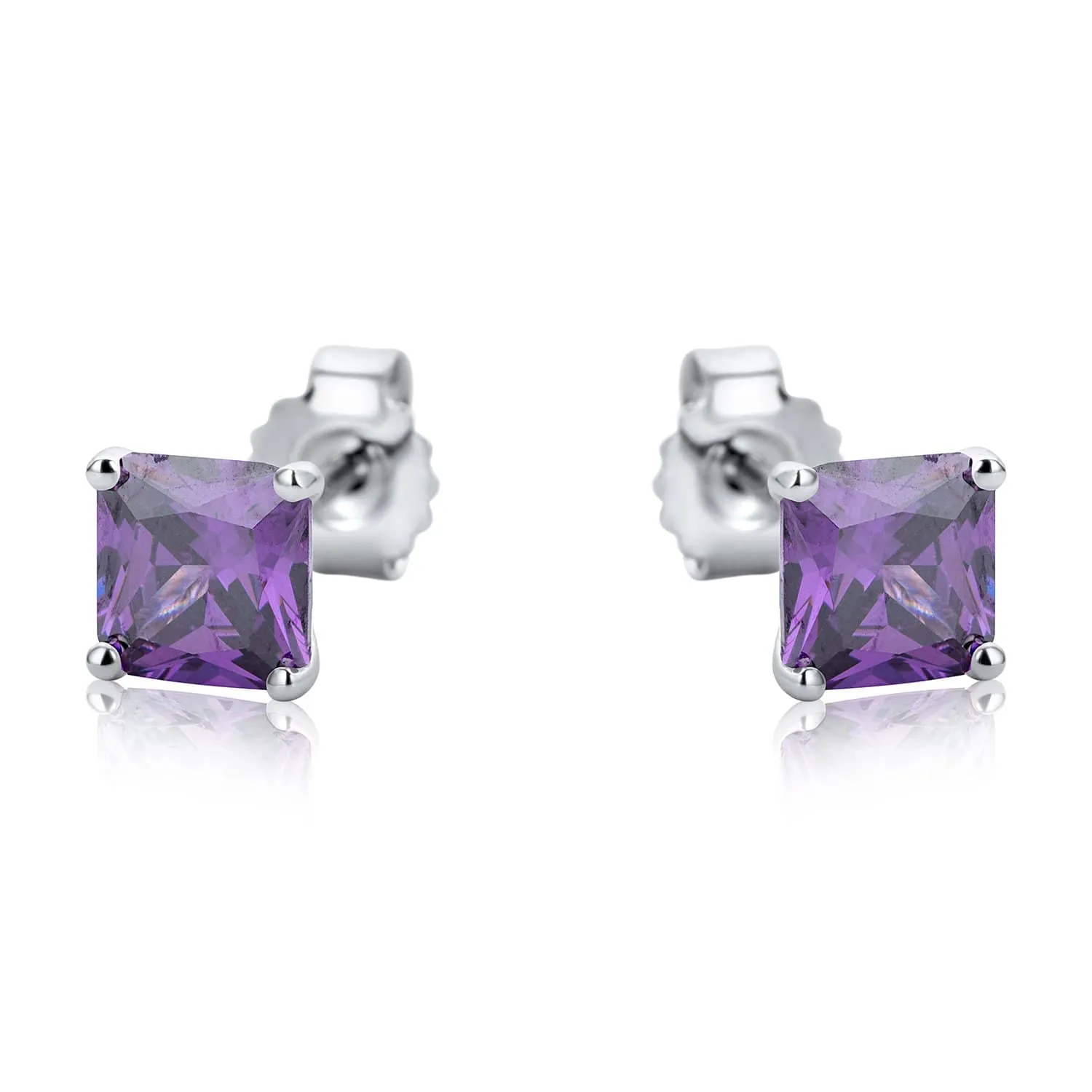 Square Multicolour Stud Set Sterling Silver
