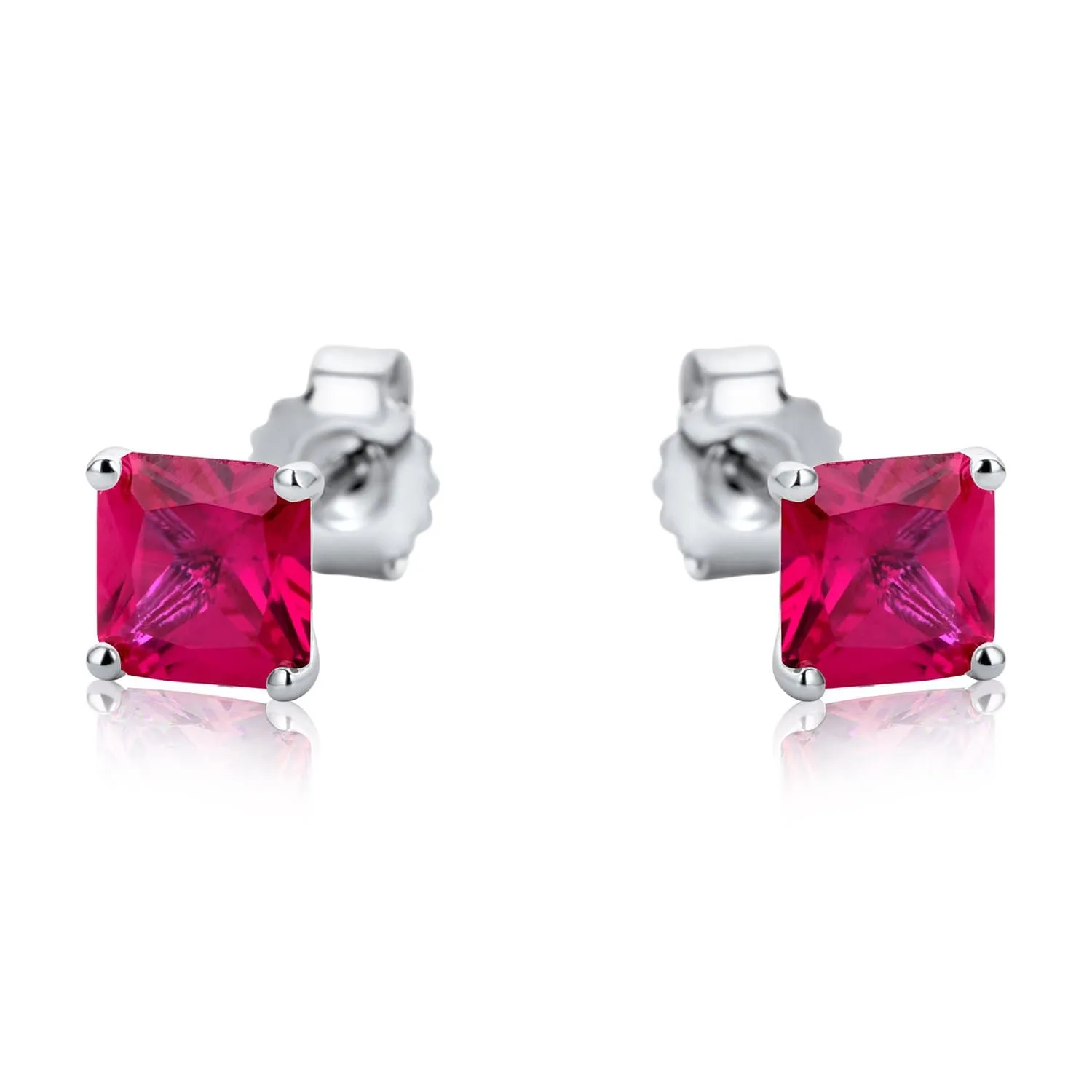 Square Multicolour Stud Set Sterling Silver