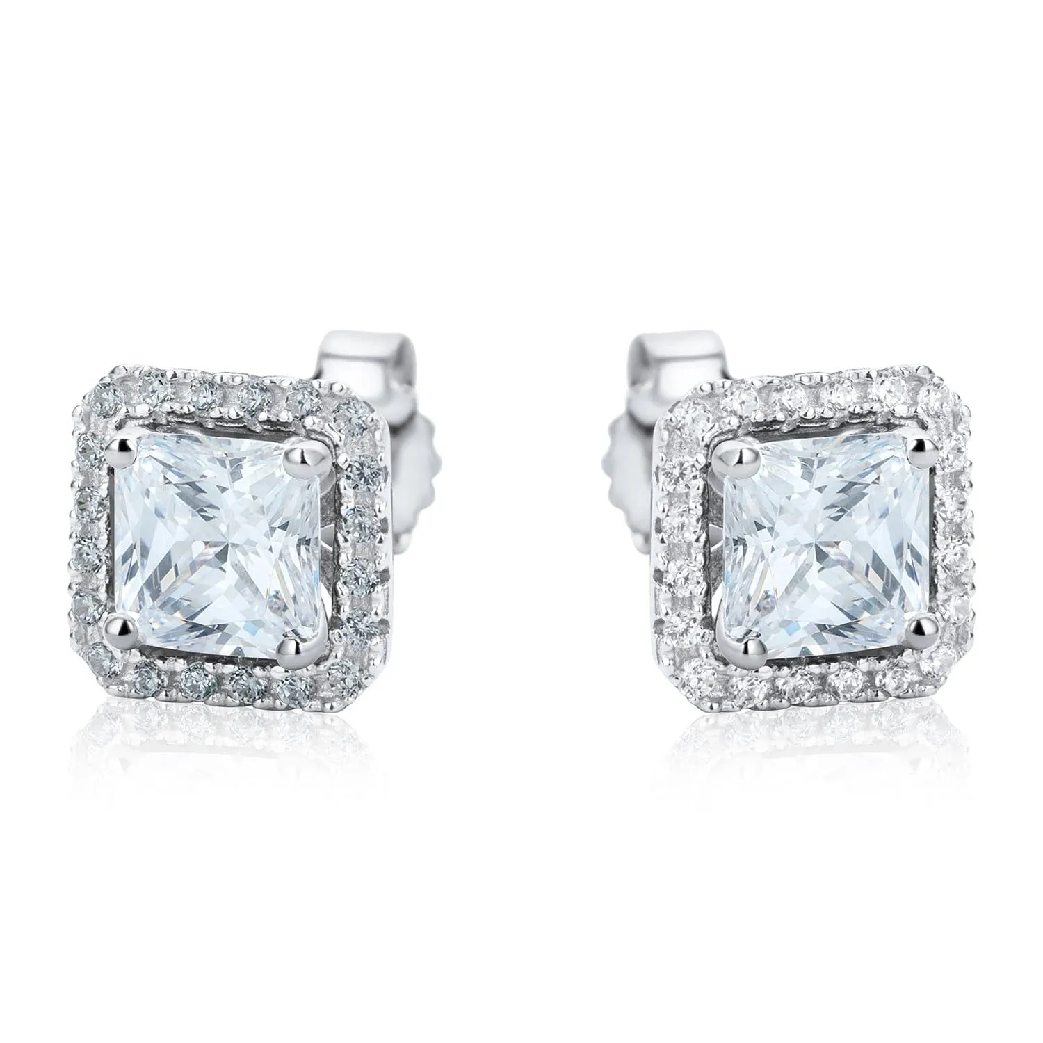 Square Multicolour Stud Set Sterling Silver