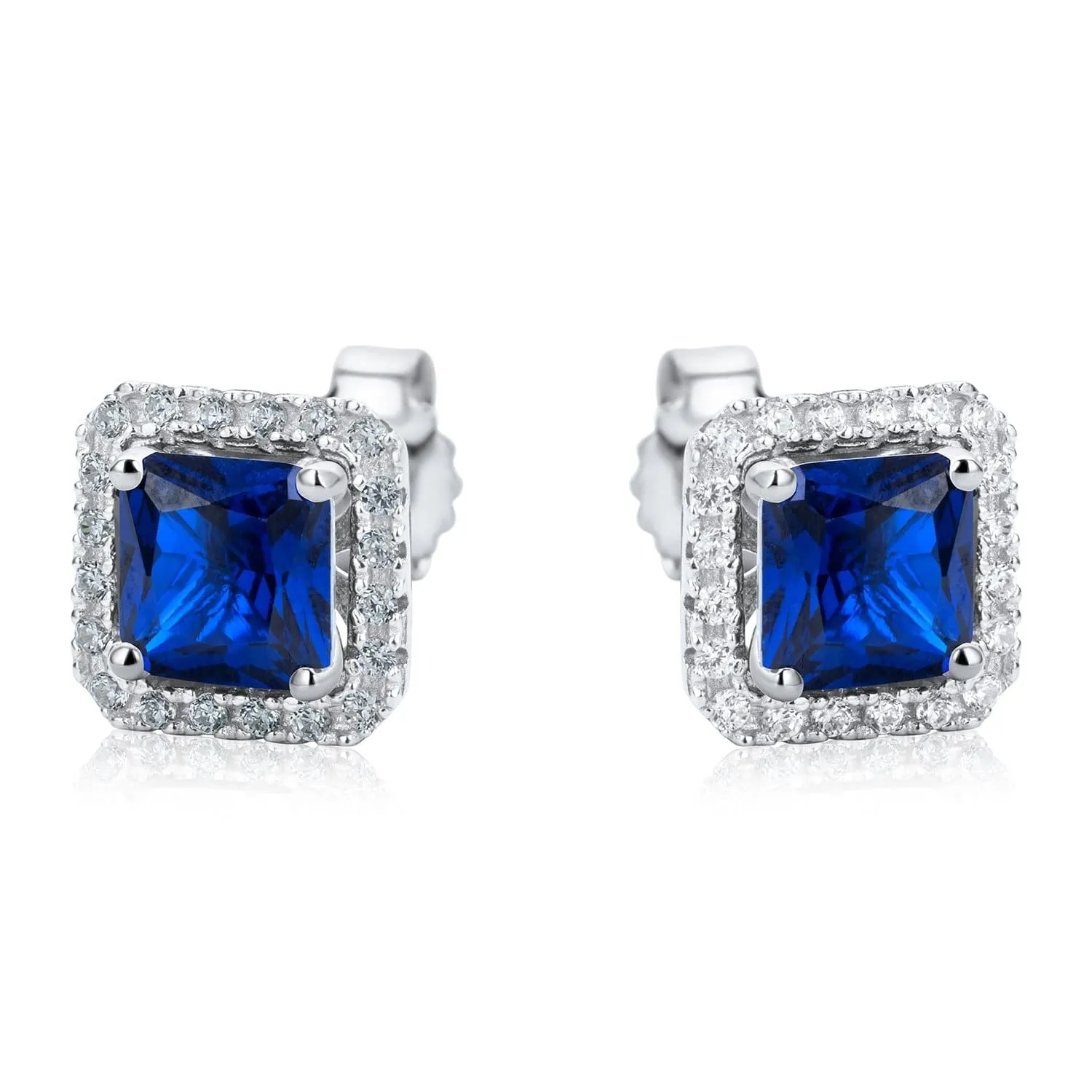 Square Multicolour Stud Set Sterling Silver