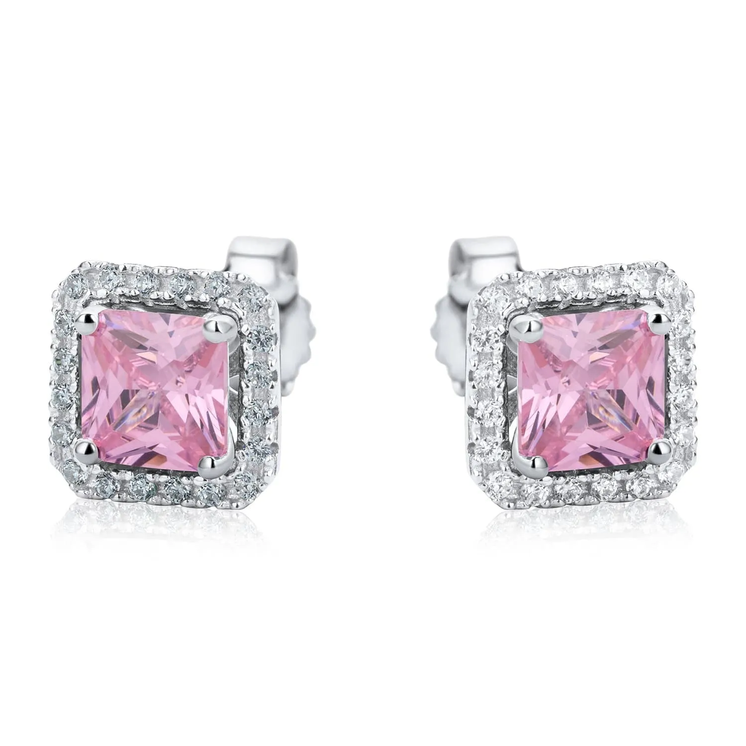Square Multicolour Stud Set Sterling Silver