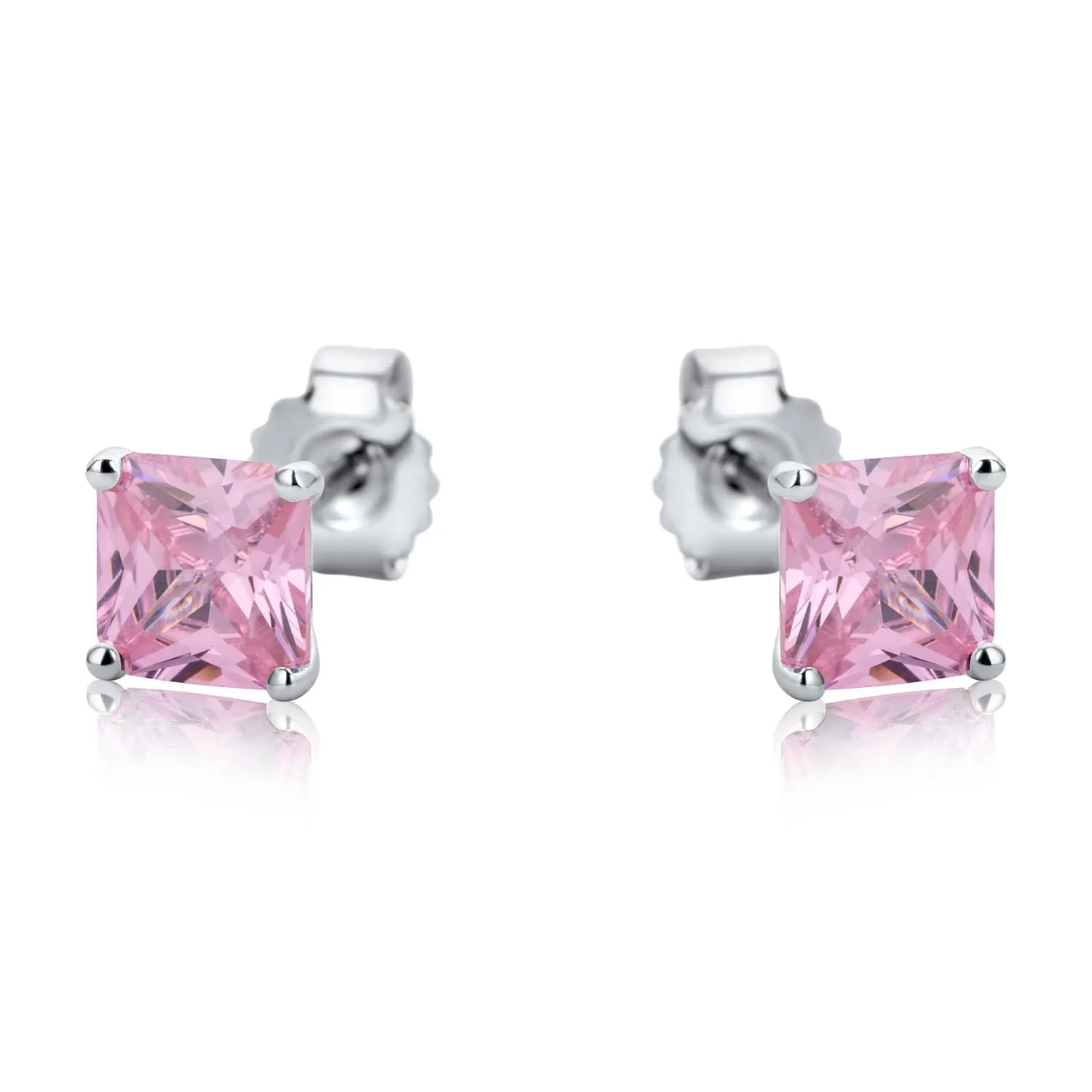 Square Multicolour Stud Set Sterling Silver