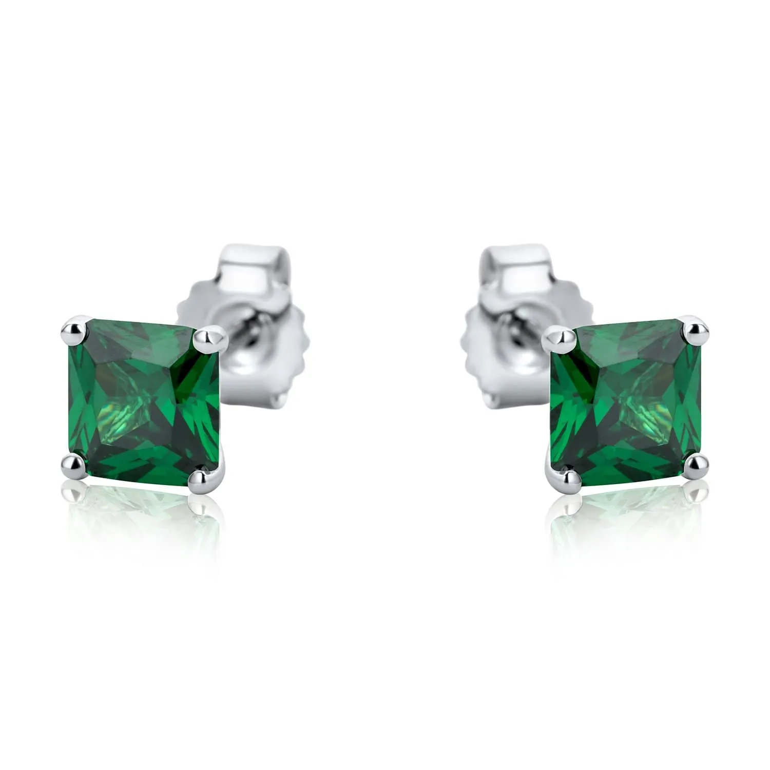 Square Multicolour Stud Set Sterling Silver
