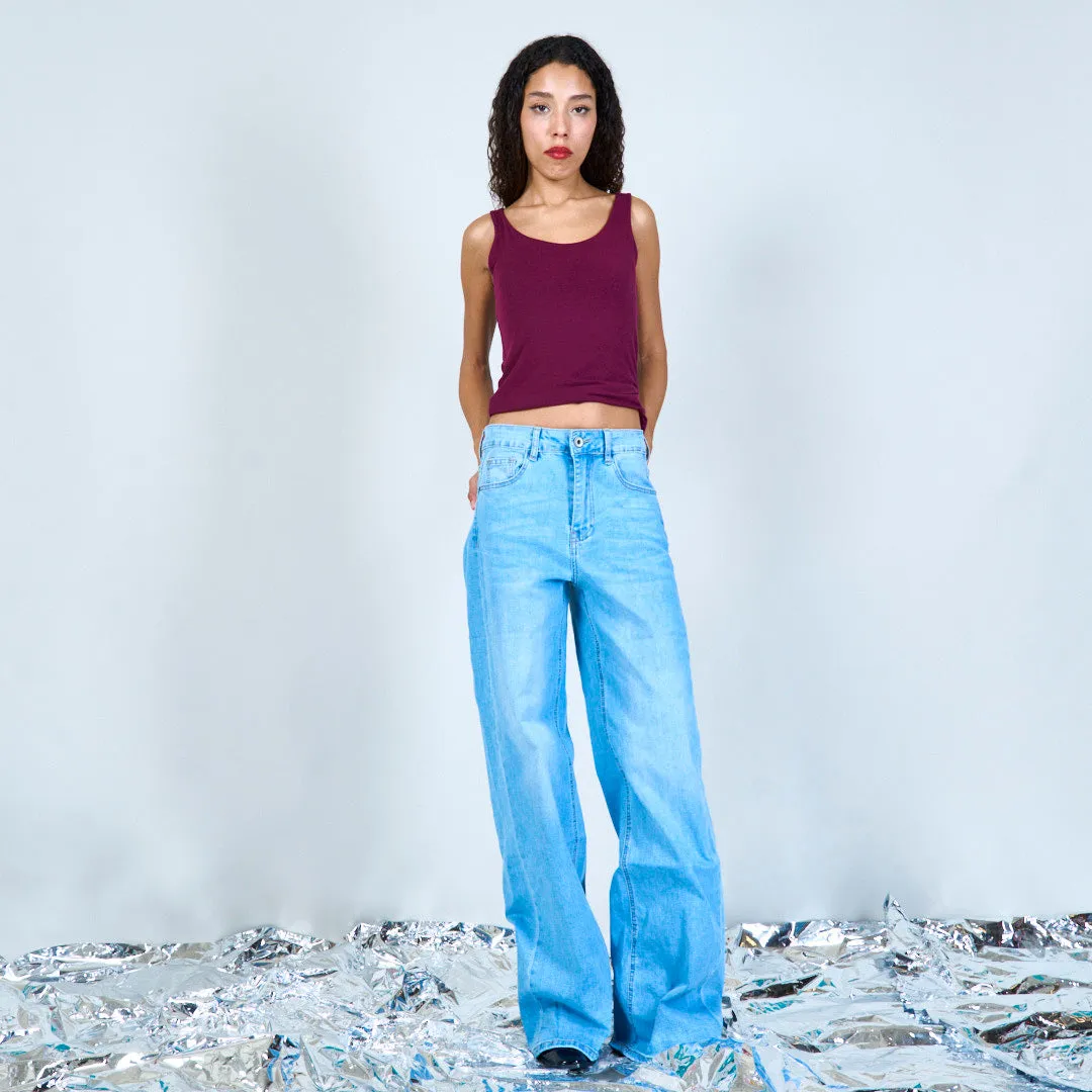 Straight-leg denim trousers wholesale