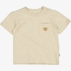 T-Shirt Bee Embroidery | Baby - buttermilk melange