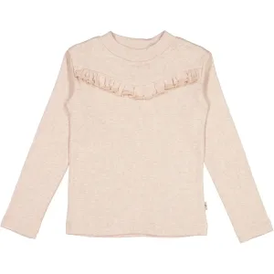 T-Shirt Rib Ruffle - rose melange