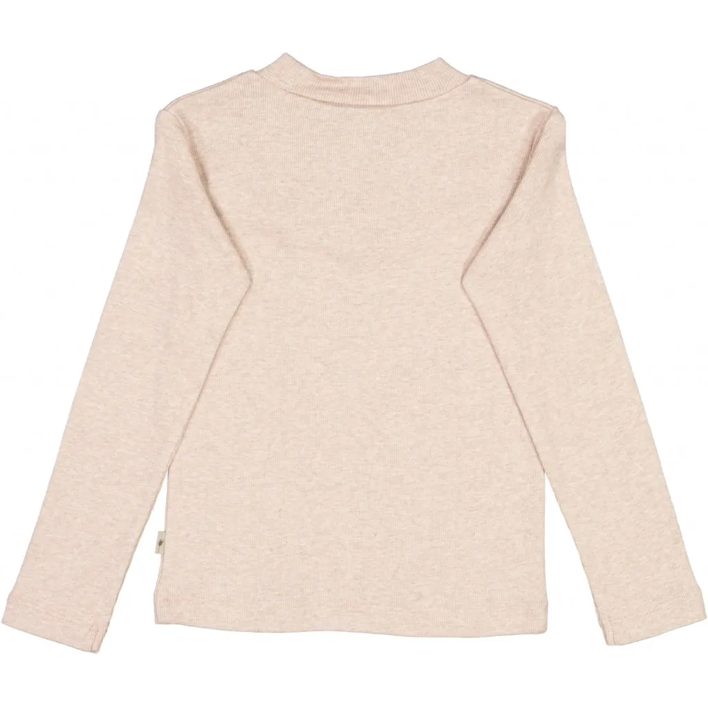 T-Shirt Rib Ruffle - rose melange