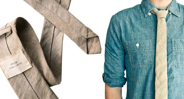 TEA-DYED LINEN TIE