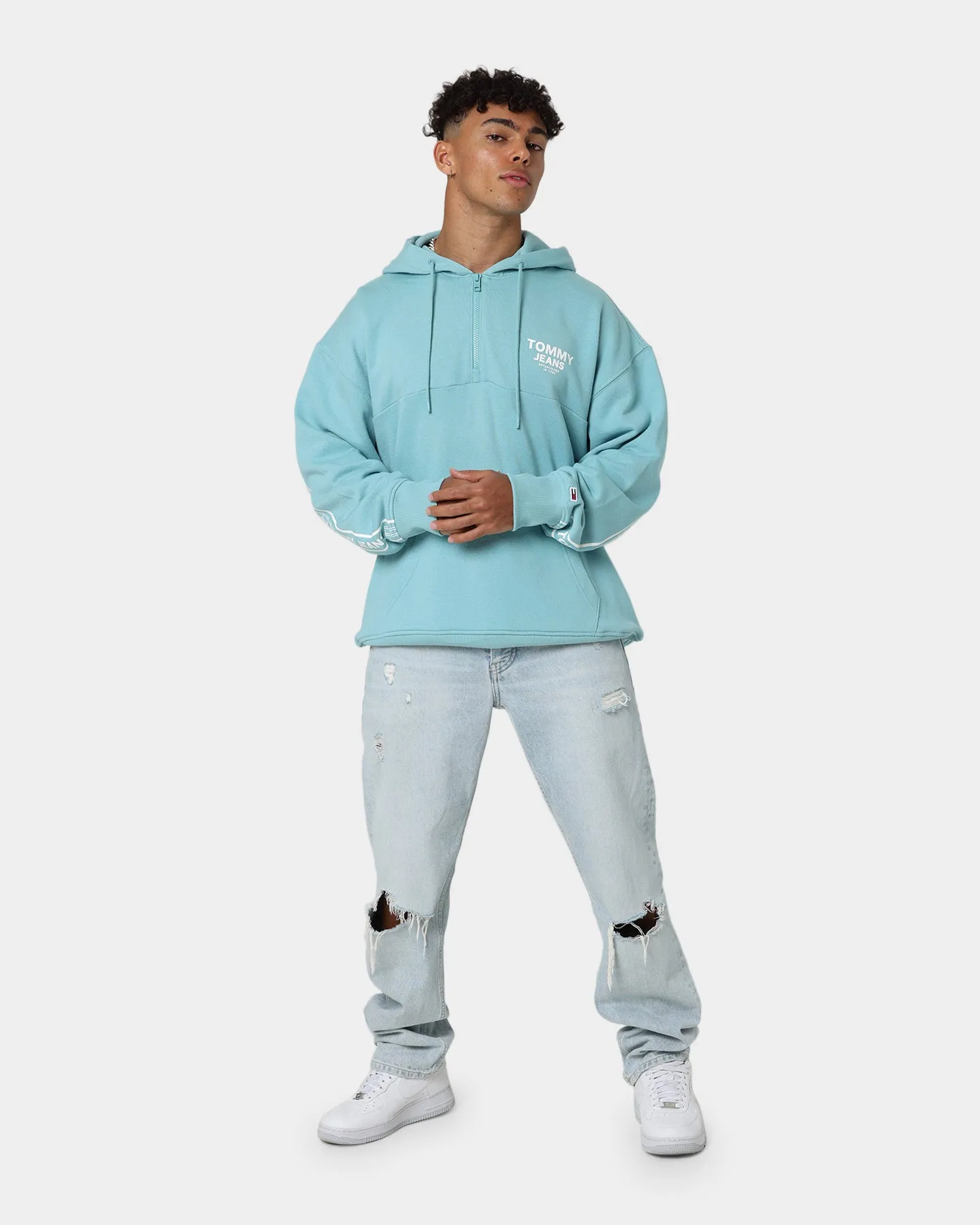 Tommy Jeans Tape Quarter Zip Hoodie Crest