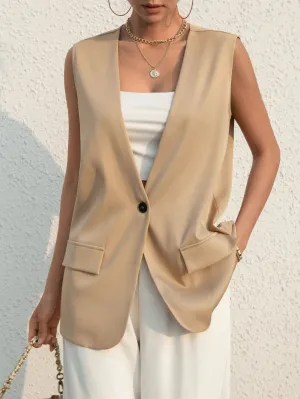 Unity Solid Single Button Vest Blazer