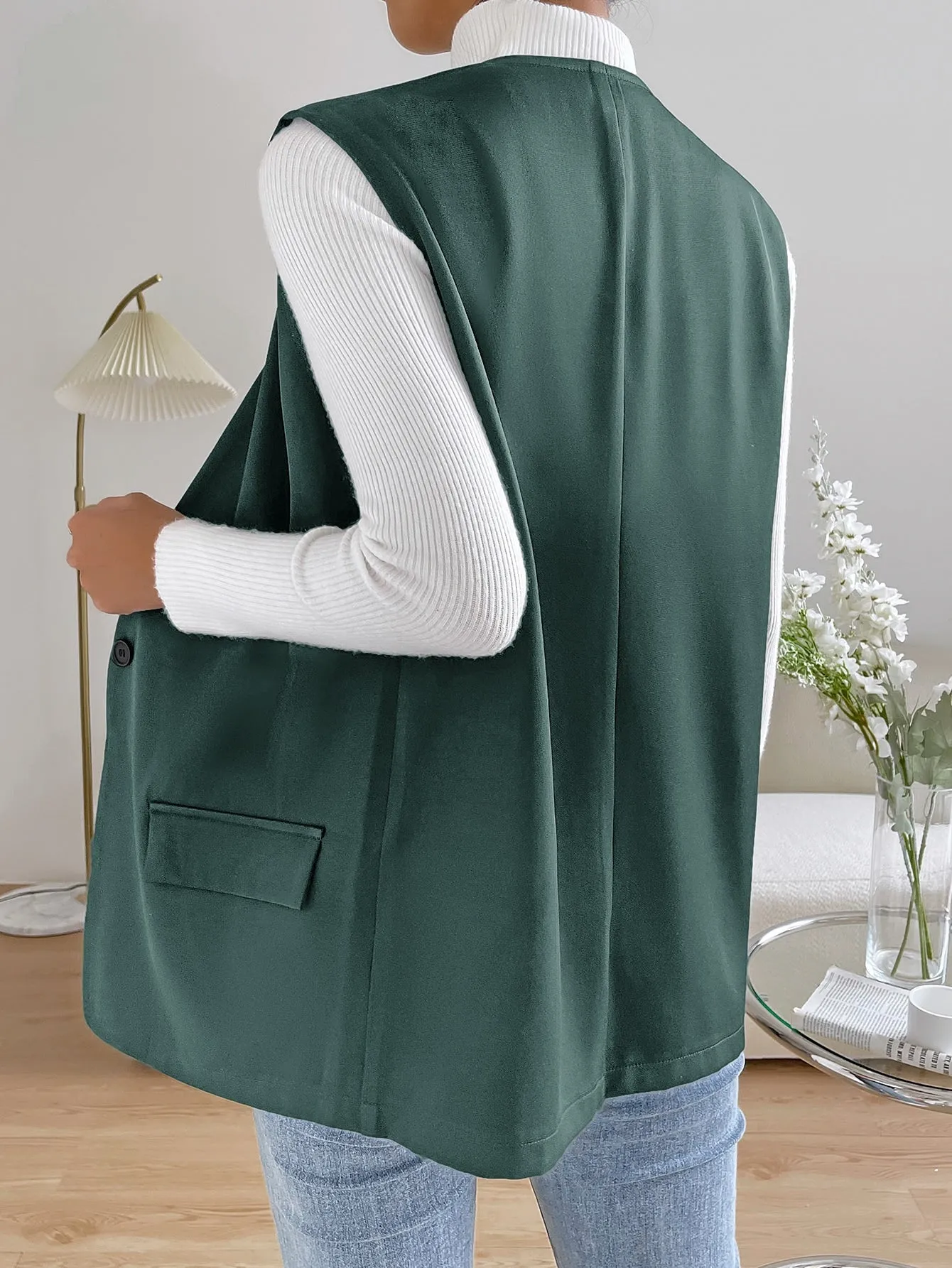 Unity Solid Single Button Vest Blazer