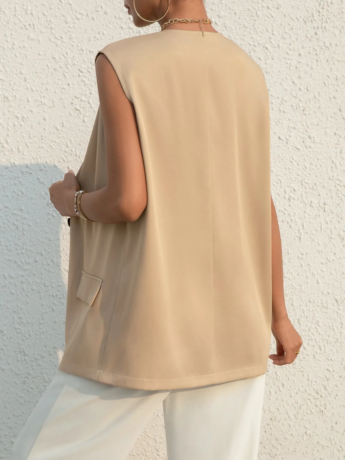 Unity Solid Single Button Vest Blazer