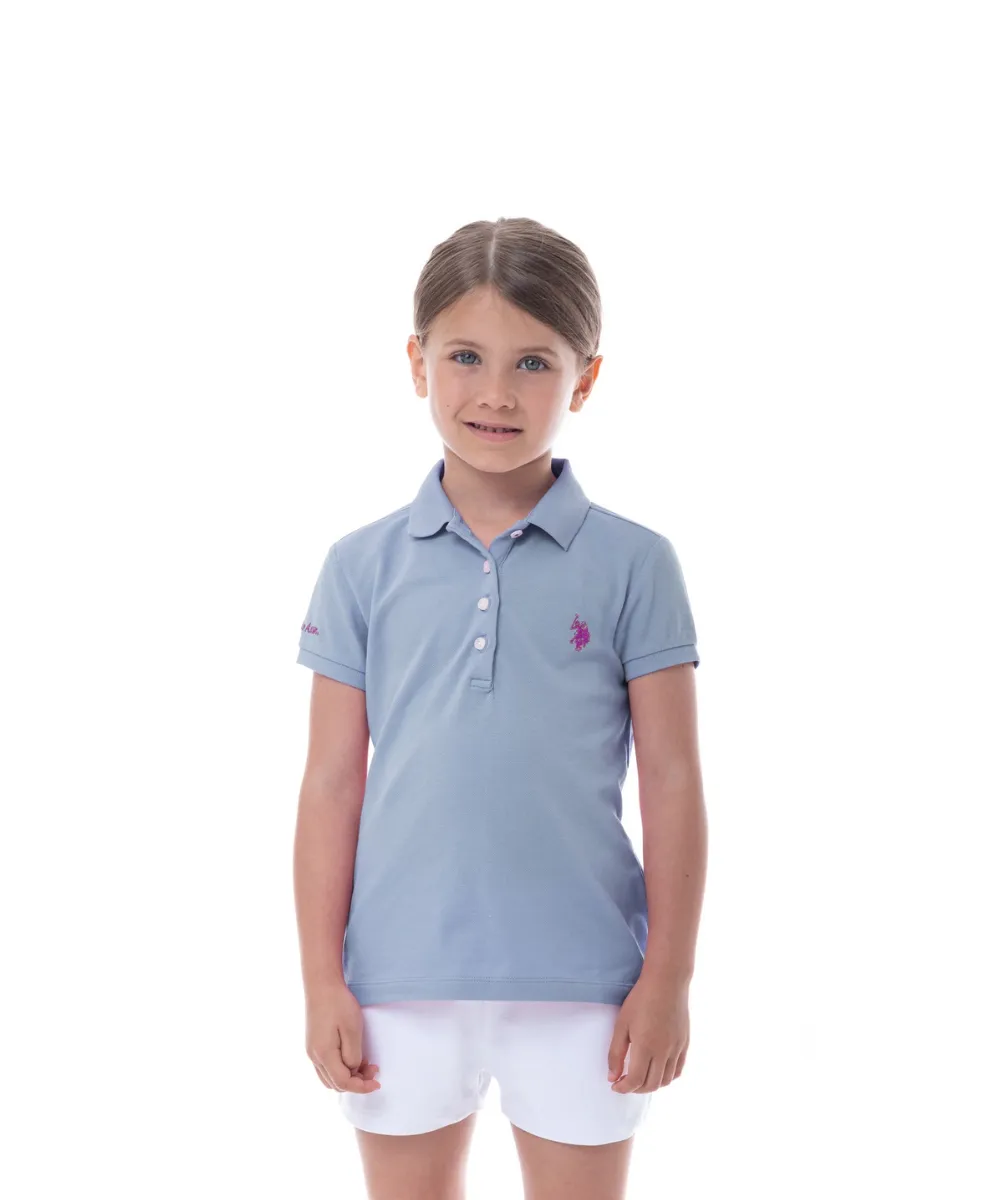 US POLO KIDS SHORT SLEEVED STRETCH MICROPIQUE POLO SHIRT