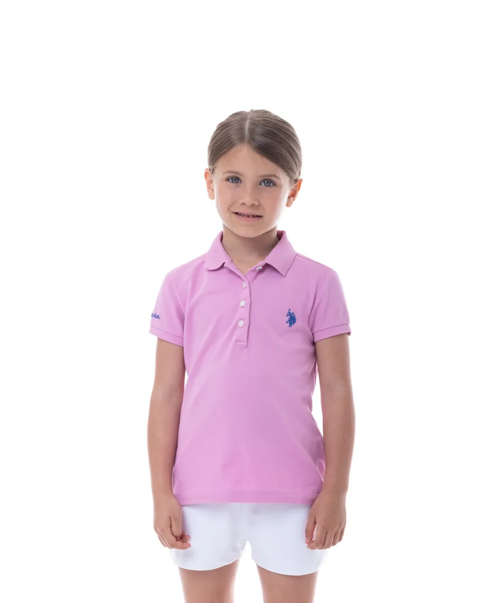 US POLO KIDS SHORT SLEEVED STRETCH MICROPIQUE POLO SHIRT