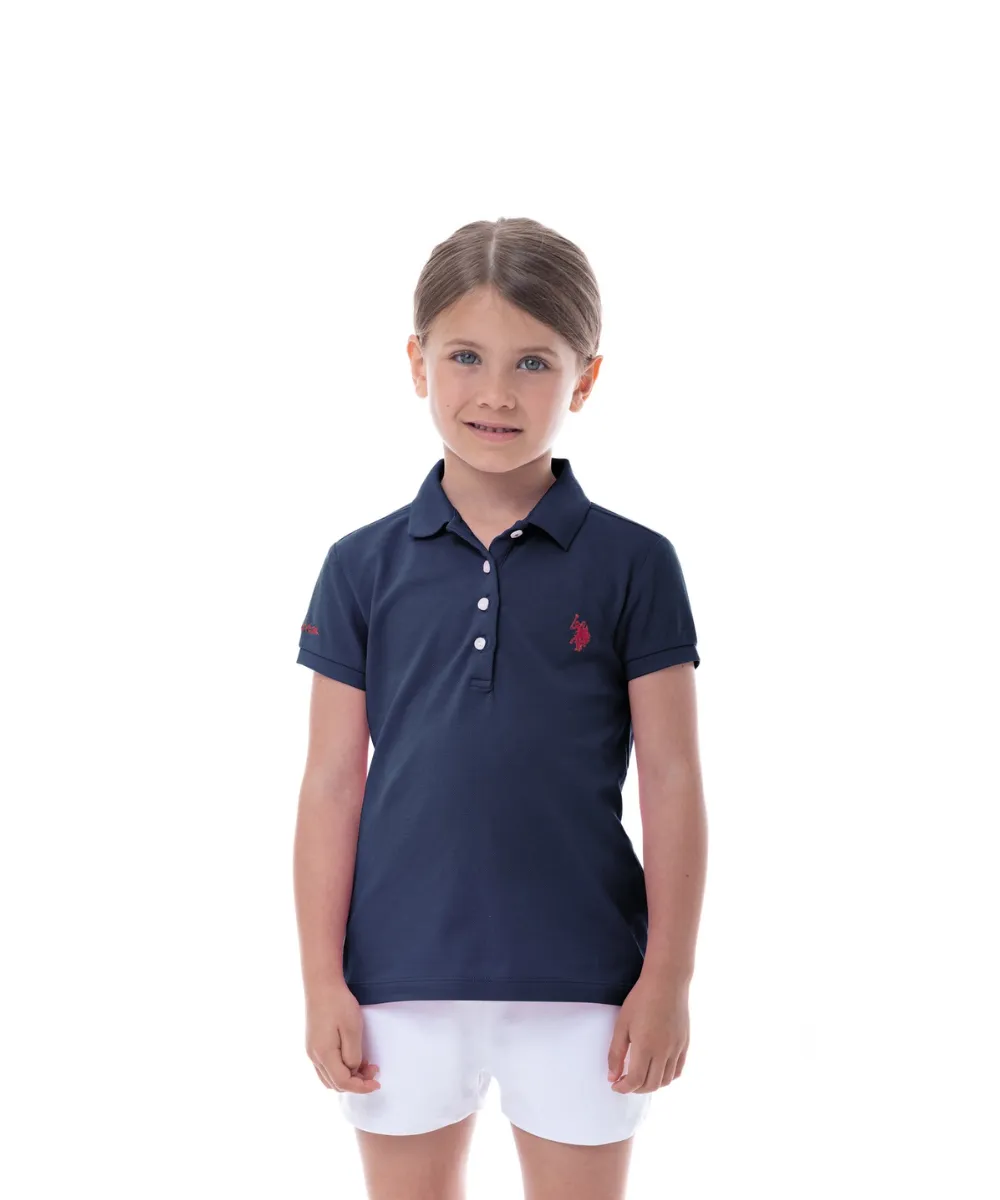 US POLO KIDS SHORT SLEEVED STRETCH MICROPIQUE POLO SHIRT