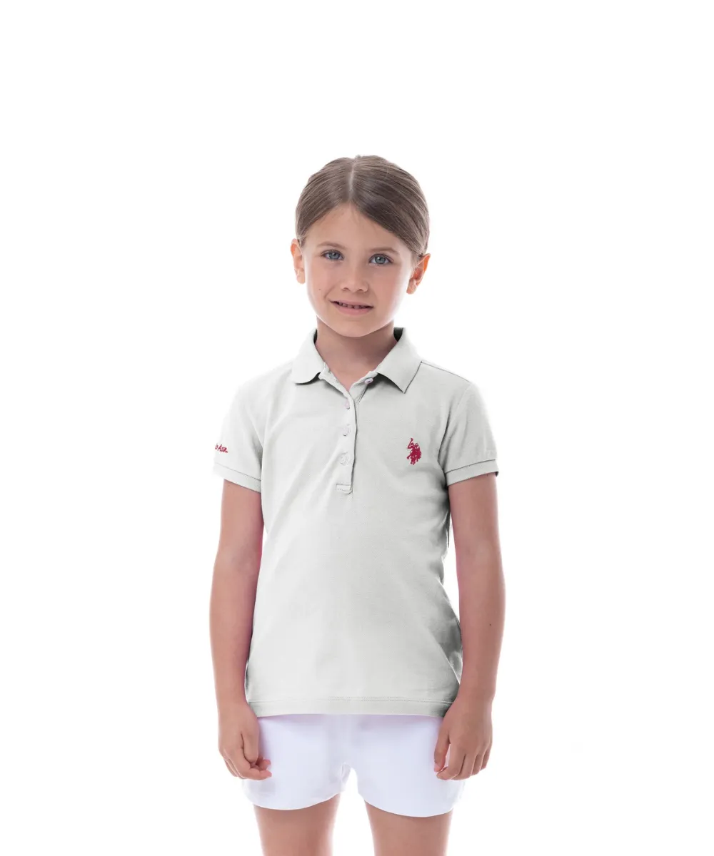 US POLO KIDS SHORT SLEEVED STRETCH MICROPIQUE POLO SHIRT