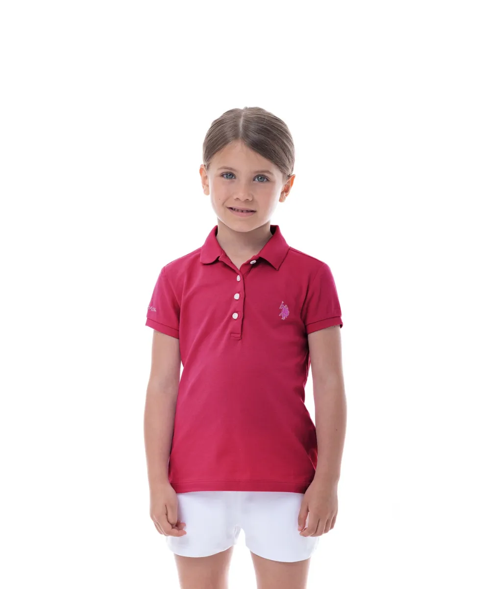 US POLO KIDS SHORT SLEEVED STRETCH MICROPIQUE POLO SHIRT